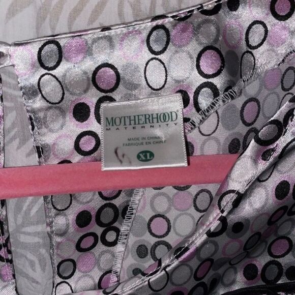 MOTHERHOOD MATERNITY SATIN grey-pink top Sz M - Picture 4 of 8